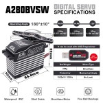 Original AGFRC Waterproof IP67 0.080sec 125kg 1/5 Brushless RC for Large Airplanes/Helicopters